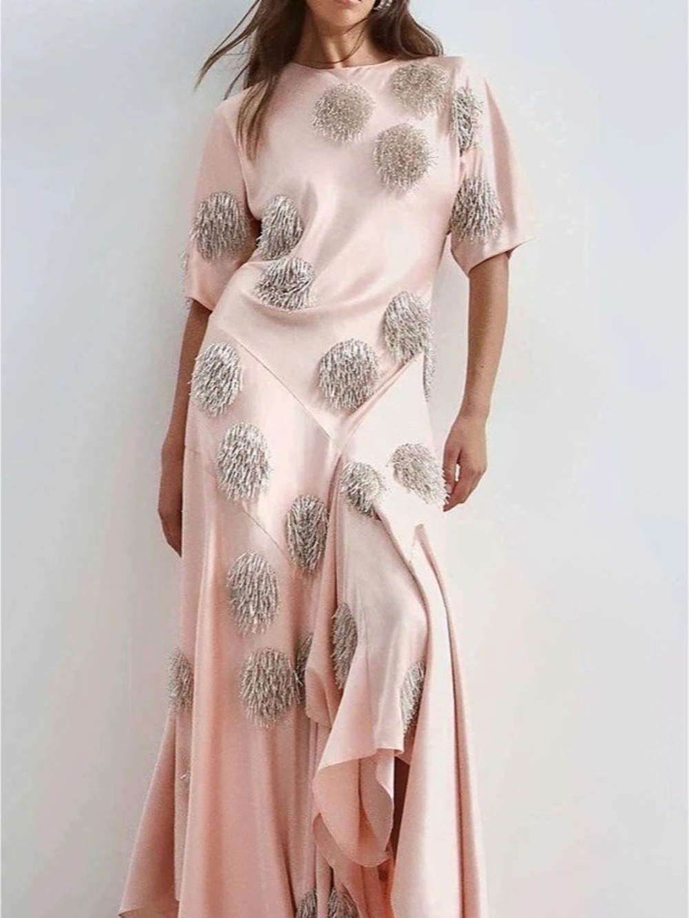 Pink Embellished Maxi Dress Like New
